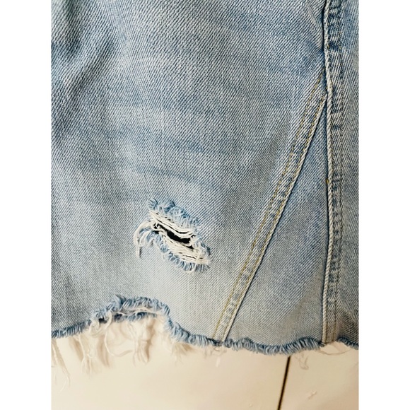 We The Free A Denim Distressed Mini Skirt - Picture 6 of 7